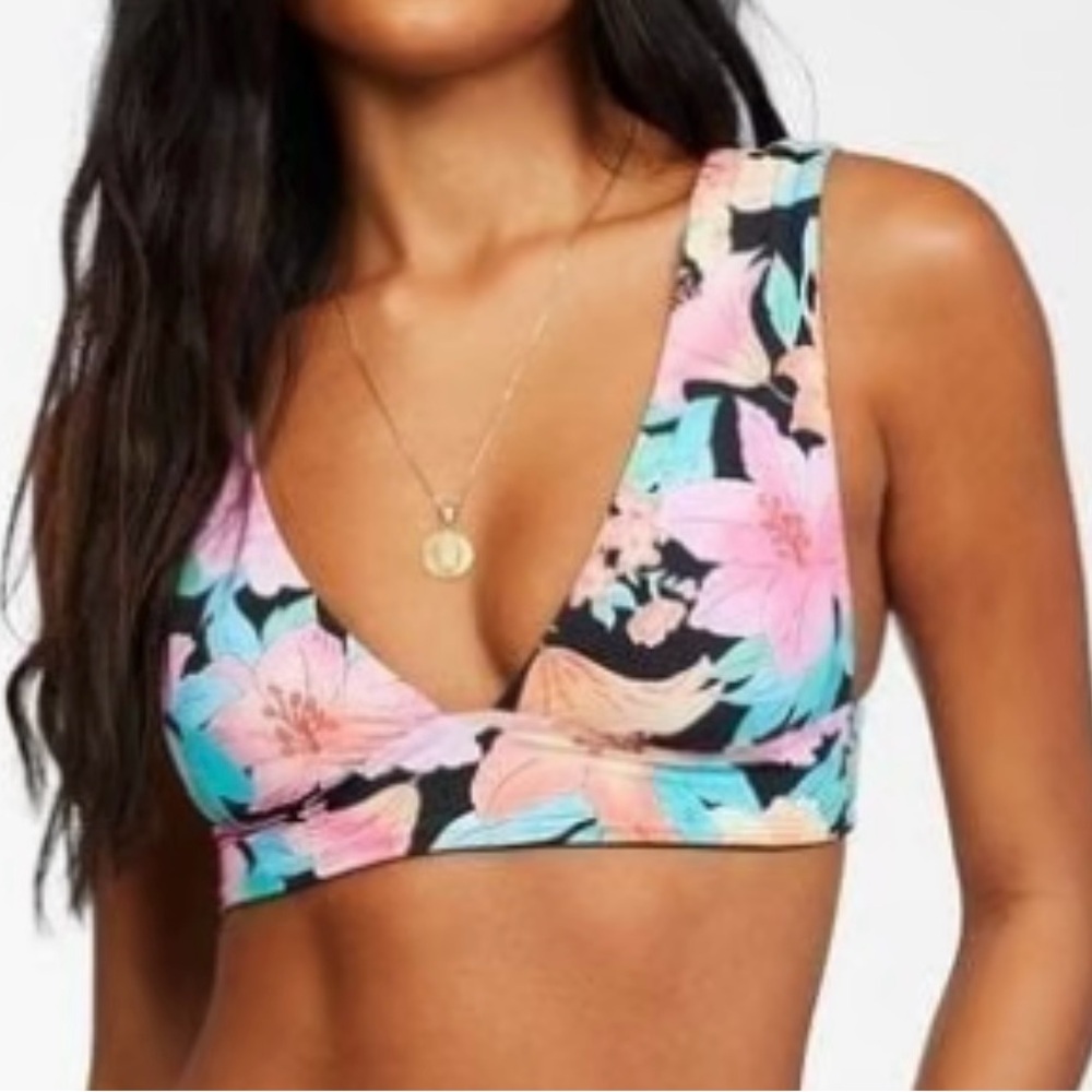 Billabong reversible Tropic Time Floral Crop Top